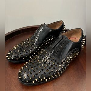 **For Sale: Beautiful Louboutin Shoes with Gold and Black Spikes**